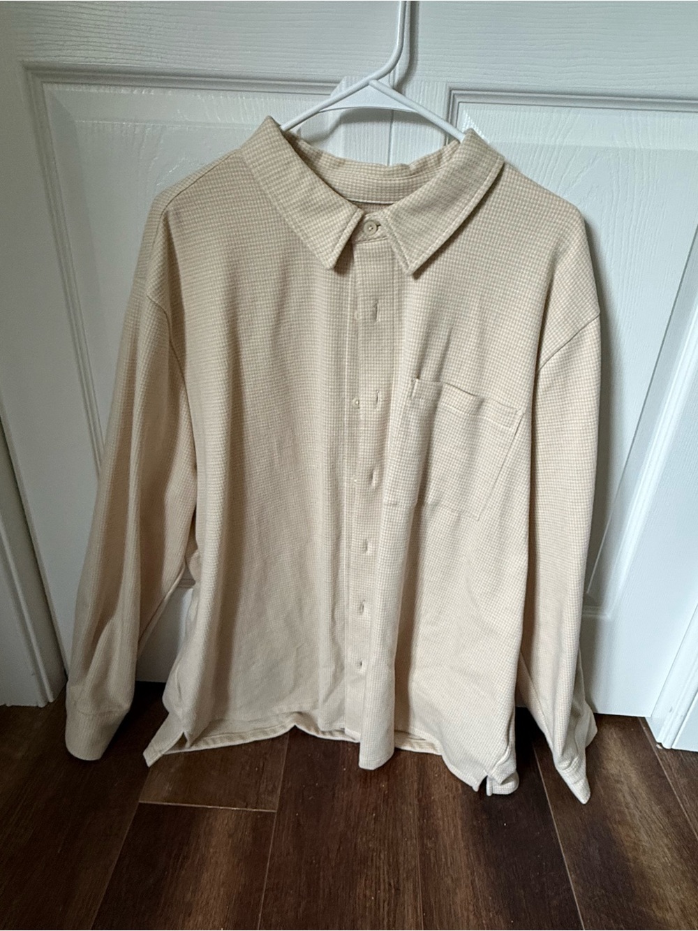 Madewell Cream Textured Button-Up Shirt